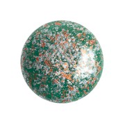 Cabujón redondo de vidrio de Puca® 18 mm - Escarcha Jade Tweedy x1