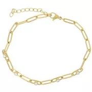 Pulserarectangulardemalla3,2mmyóxidoscirconioAceroinoxdorado304Lx17cm