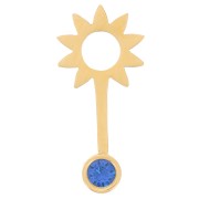 Colgante sunburst de 14x6,5 mm para cabujón de 2,2 mm - Acero inoxidable 316L doradox1