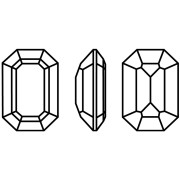 Cabujón talla octagonal Aurora A4610 14x10 mm - Cristal Silver Shade x1