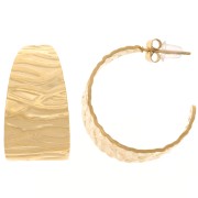 Aros abiertos martillados de 25 mm de ancho - Acero inoxidable 304L Dorado x2