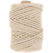 Bobina de cordón de algodón para macramé de 5 mm - Beige x50m