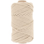 Bobina de cordón de algodón para macramé de 3 mm - Beige x50m