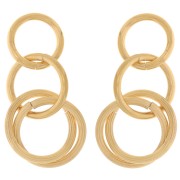 Pendientes multiaros 39x18 mm - Acero inoxidable dorado 304L x2