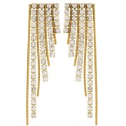 Pendientes de flecos asimétricos 79x17mm con strass Acero inoxidable 304L doradox2
