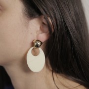 Colgante ovalado de acetato opaco 45x32 mm - Magenta x1