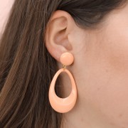 Colgante gota hueca en acrílico opaco 45x30 mm - Ámbar x1