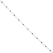 Cadena con cuentas de resina epoxi de 2 mm - Acero inoxidable 304 - Morado oscuro x1m