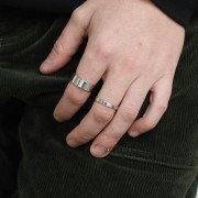Anillo ancho 7 mm - Talla 59 - Plata 925 Rodiado x1