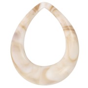 Colgante acrílico gota calada 53x43,5 mm - Beige jaspeado - Marrón x1