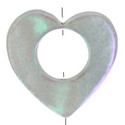 Cuenta corazón calado 18 mm - Concha tintado - Gris iridiscente x1