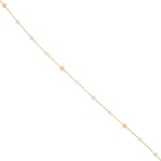 Cadena de cuentas de vidrio facetado aplanado 3x2 mm - Dorado - Pastel x50cm