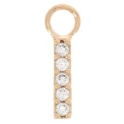 Charm bar 12x2 mm con óxido de circonio - Chapado de oro 3 micras - Cristal x1