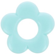 Colgante flor 21 mm en resina opaca - Azul pastel x1