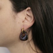 Colgante trapecio de resina opaca 23x21 mm - Violeta claro x1
