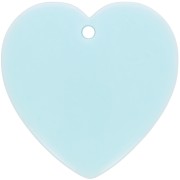 Colgante corazón de resina opaca 36x36,5 mm - Azul pastel x1