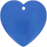 Colgante corazón de resina opaca 36x36,5 mm - Azul x1