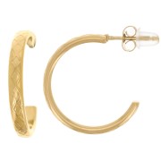 Soportes abiertos de 21 mm de ancho - efecto trenzado - Acero inoxidable 316L dorado x2