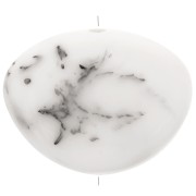 Cuenta de resina opaca irregular plana 20x27 mm - Gris jaspeado Blanco x1