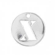 Dije letra X - 8.5mm de Plata Ley x1