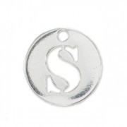 Dije letra S - 8.5mm de Plata Ley x1