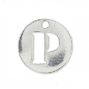 Dije letra P - 8.5mm de Plata Ley x1