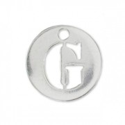 Dije letra G - 8.5mm de Plata Ley x1