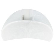 Pinza de pelo cocodrilo 85x45 mm Media luna - Acrílico opaco - Blanco jaspeado x1