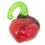 Dije de manzana de cristal 12 mm - Rojo - Verde x1