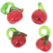 Dije de manzana de cristal 12 mm - Rojo - Verde x1