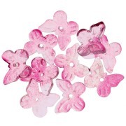 Cuentas mariposa 9.5x11 mm - Fucsia - Dorado jaspeado x10