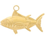 Colgante pez 19x29 mm - Acero inoxidable 316L - Oro x1