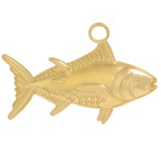 Colgante pez 19x29 mm - Acero inoxidable 316L - Oro x1