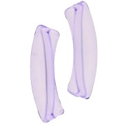 Perlas acrílicas transparentes de tubo curvado 32x8 mm - Violeta x6