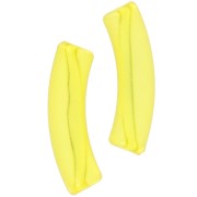 Cuentas acrílicas transparentes 32x8 mm tubo curvo - Amarillo x6