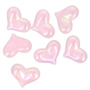 Cuenta corazón acrílico - 17x22 mm - Rosa iridiscente efecto AB x1
