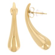 Pendientes de gota 29x8 mm Acero inoxidable 316L dorado x2
