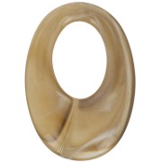 Colgante ovalado calado de resina translúcida 33x23 mm - Marrón claro jaspeado x1