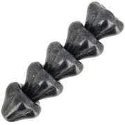 Cuentas flor de vidrio 8x10 mm - Jet Hematite x10