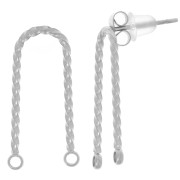 Pendientes puente 21x9 mm en forma de U - acero inoxidable 304L x2