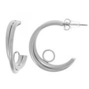 Criollas abiertas de 2 hilos - 23 mm con anillo abierto - Acero inoxidable 304L x2
