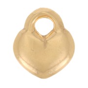 Dije de corazón - 9x8 mm en plata esterlina 925 dorada con oro fino x1