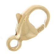 Cierre de mosquetón de 9 mm con anillo cerrado relleno de oro (oro laminado) x1