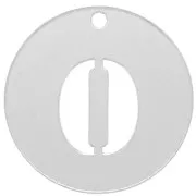 Dije redondo cifra 0 - 12 mm de Plata 925 grosor 0,4 mm x1