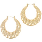 Aros retorcidos curvos - 40 mm - Acero inoxidable dorado 316L x2