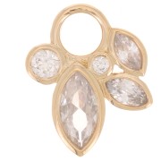 Colgante Orquídea 13x10 mm con óxidos de circonio - chapado en oro de 3 micras x1