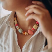 Cuenta de resina opaca redonda 18x9 mm - Negra x1