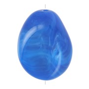 Cuenta de resina opaca irregular plana 22x17 mm - Azul real jaspeado x1