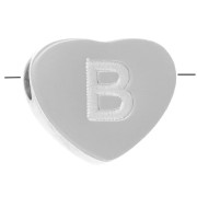 Abecedario de perlas en forma de corazón 6x7 mm - B - Acero inoxidable 316L x1