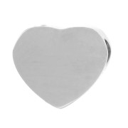 Letra del alfabeto en forma de corazón perlada 6x7 mm - G - Acero inoxidable 316L x1